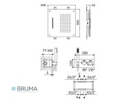 MEDIDAS SISTEMA DE DUCHA EMPOTRADO X-ALPHA BRUMA